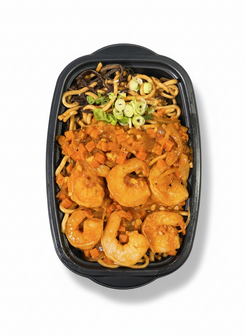 Garnalen met  noedels