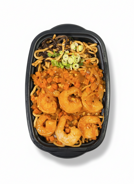 Garnalen met  noedels